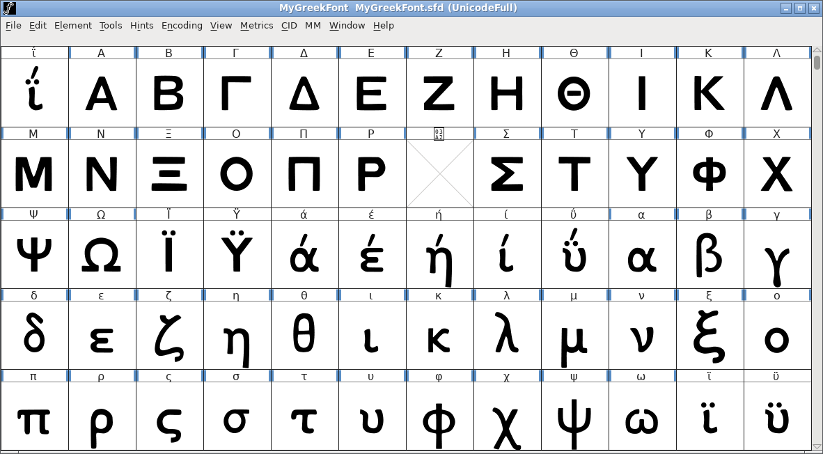 Screenshot of the font